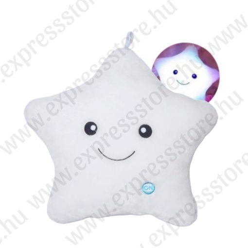 Plüss csillag - Fehér - Ledes