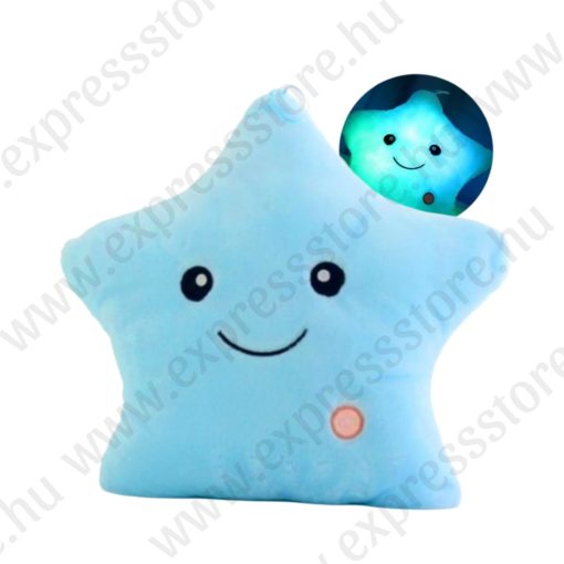 Plüss csillag - Kék - Ledes