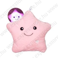 Plüss csillag - Rózsaszín - Ledes