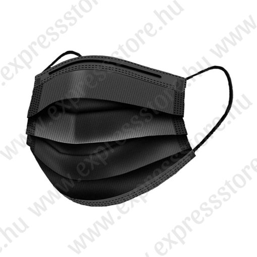 Eldobható fekete maszk 50db/doboz
