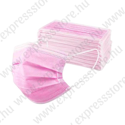 Eldobható rózsaszín maszk 50db/doboz