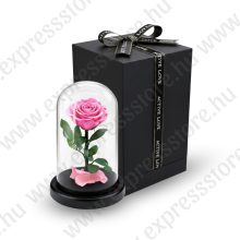 Búrába zárt örök rózsa - 1db - Rózsaszín