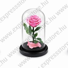 Búrába zárt örök rózsa - 1db - Rózsaszín