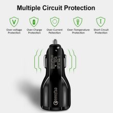 Qualcomm Dual Fast Charge autós töltő, fekete és fehér színben