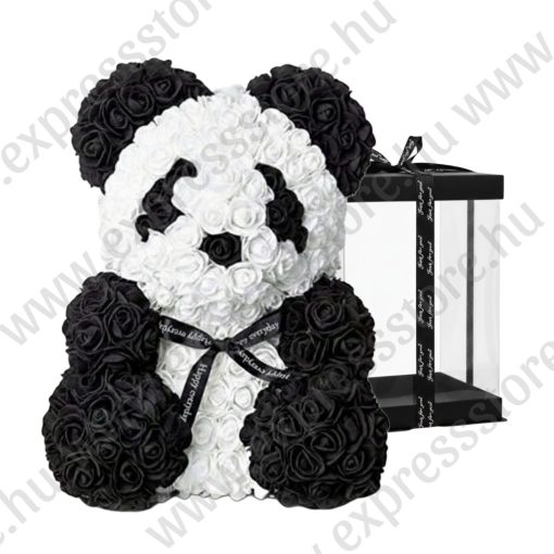 Rózsa panda 40cm - Ajándék díszdobozban 