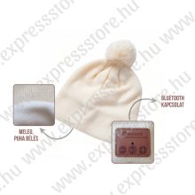 Bluetooth sapka pompommal - Bézs