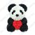 Rózsa panda 40cm - Szívvel - Ajándék díszdobozban 